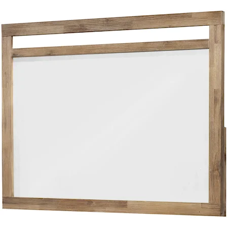 Simple & Chic Acacia Wood-Framed Landscape Mirror
